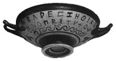 Boeotische alfabet op een schaal (420 v. Chr.)